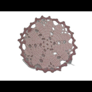 Small Dual Color Two Tone Pink Heart Doily Coaster